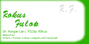 rokus fulop business card